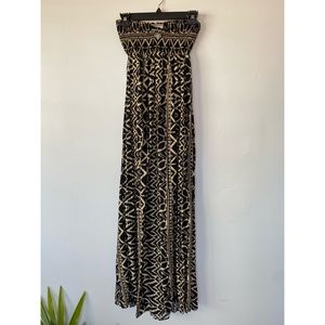Mahina Tribal Cut Out Strapless Maxi Dress indah